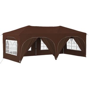 vidaXL Tente de f&ecirc;te pop-up 575 x 288 x 245 cm Marron Tissu Oxford