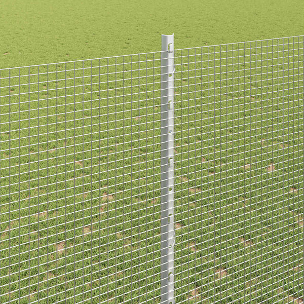 vidaXL Cl&ocirc;ture avec poteau Argent&eacute; 1,5 x 10 m Acier