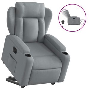 vidaXL Fauteuil inclinable &eacute;lectrique gris clair tissu