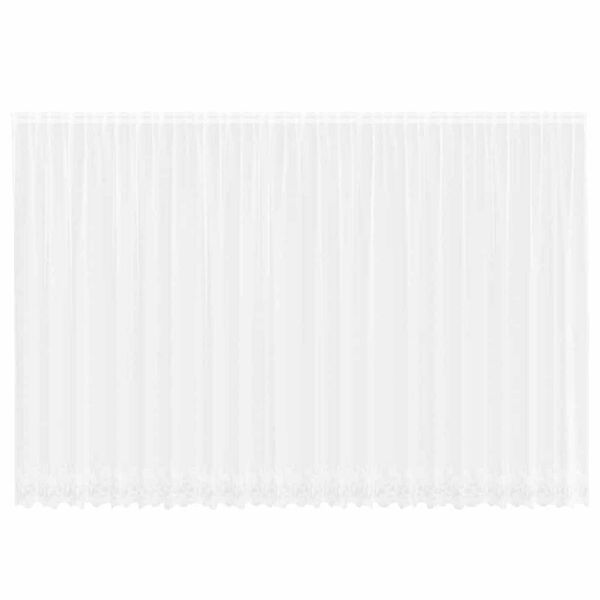 vidaXL Rideau en Dentelle Floral Blanc 240 x 600 cm Polyester