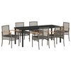 vidaXL Ensemble de salle &agrave; manger pour jardin 7 pcs Gris polyrotin
