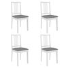 vidaXL Chaises &agrave; manger avec coussins lot de 4 blanc bois solide