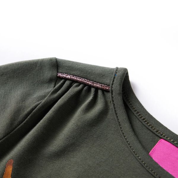 T-shirt enfants &agrave; manches longues kaki 140