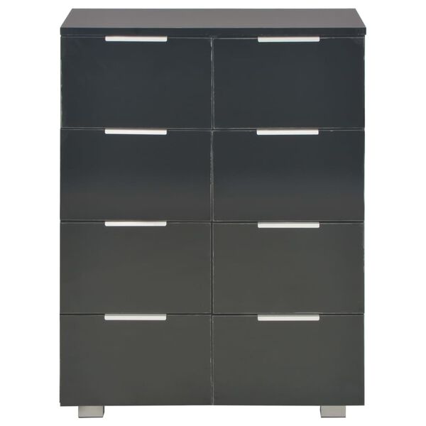 vidaXL Buffet Noir brillant 60x35x80 cm Bois d'ingénierie