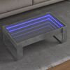 vidaXL Table basse avec LED infini gris b&eacute;ton 90x53x30 cm