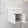 vidaXL Armoire d'&eacute;vier avec lavabo int&eacute;gr&eacute; Blanc Agglom&eacute;r&eacute;