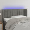 vidaXL T&ecirc;te de lit &agrave; LED Gris clair 103x16x78/88 cm Velours