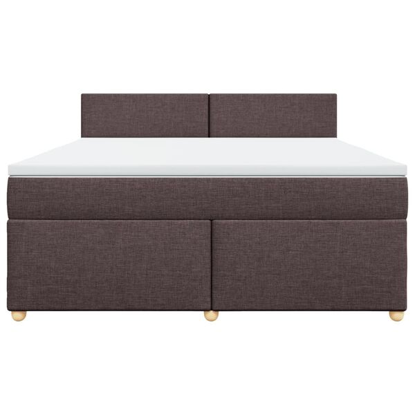vidaXL Sommier &agrave; lattes de lit avec matelas Marron fonc&eacute; 180x200 cm