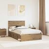 vidaXL Cadre de lit Ch&ecirc;ne artisan 120 x 190 cm Bois de pin massif