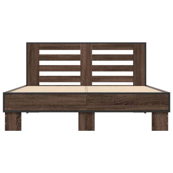 vidaXL Cadre de lit sans matelas ch&ecirc;ne marron 140x200 cm
