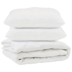 vidaXL Couette avec oreiller 3 pc Blanc Microfibre