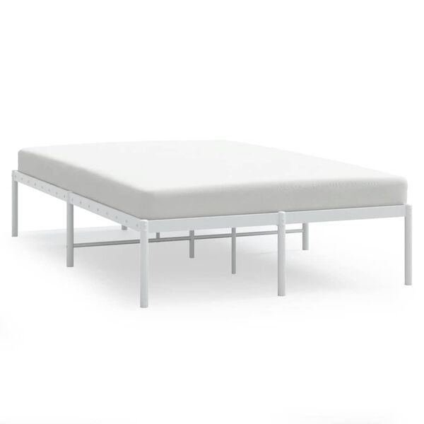 vidaXL Cadre de lit m&eacute;tal blanc 120x190 cm