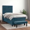 vidaXL Sommier &agrave; lattes de lit avec matelas Bleu fonc&eacute; 90x200 cm