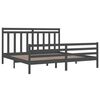 vidaXL Cadre de lit sans matelas gris 200x200 cm bois massif