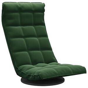 vidaXL Chaise de sol pivotante Vert fonc&eacute; Velours