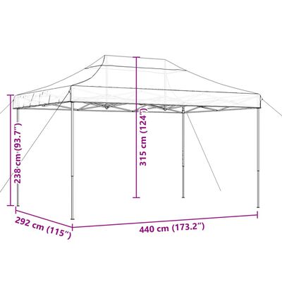 vidaXL Tente de réception pliable escamotable vert 440x292x315 cm