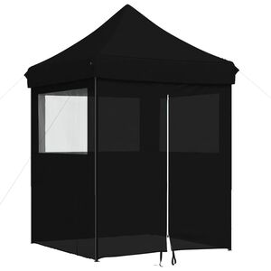 vidaXL Tente de r&eacute;ception pliable escamotable 4 parois lat&eacute;rales noir