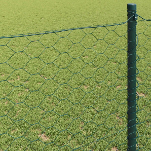 vidaXL Cl&ocirc;ture hexagonale Vert 0,6 x 10 m PVC