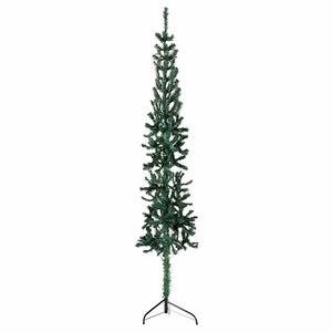 vidaXL Demi sapin de No&euml;l artificiel mince avec support Vert 210 cm