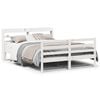 vidaXL Cadre de lit avec t&ecirc;te de lit sans matelas blanc 150x200 cm