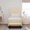 vidaXL Lit &agrave; ressorts avec matelas Cr&egrave;me 100 x 200 cm tissu