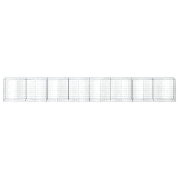 vidaXL Panier gabion avec couvercle 800x50x100 cm fer galvanis&eacute;