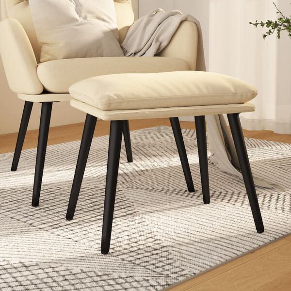 vidaXL Repose-pied Cr&egrave;me 45x29,5x35 cm Tissu