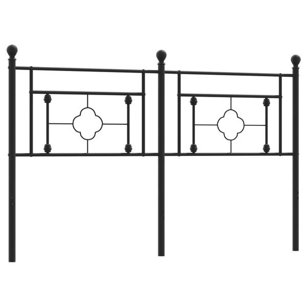 vidaXL T&ecirc;te de lit m&eacute;tal noir 150 cm