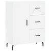 vidaXL Buffet haut Blanc 69,5x34x180 cm Bois d'ing&eacute;nierie