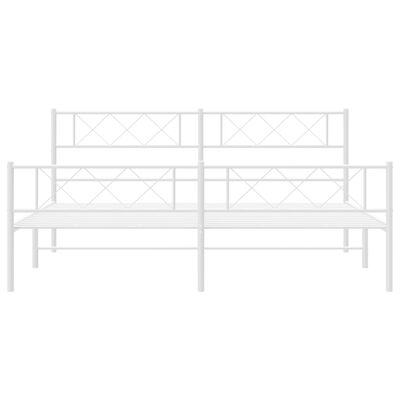 vidaXL Cadre de lit métal sans matelas et pied de lit blanc 200x200 cm