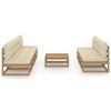 vidaXL Salon de jardin 8 pcs avec coussins Bois de pin massif