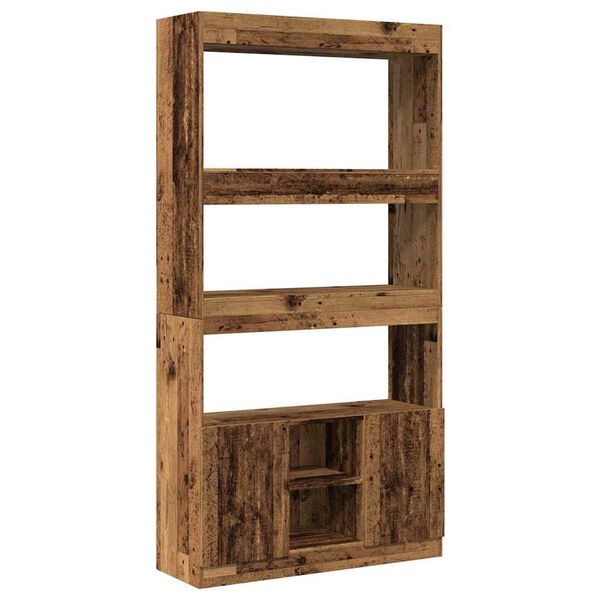 vidaXL Buffet haut vieux bois 92x33x180 cm bois d'ing&eacute;nierie