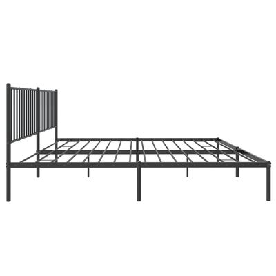 vidaXL Cadre de lit métal sans matelas avec tête de lit noir 193x203cm