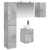 vidaXL Ensemble d'armoire de salle de bain 5 pcs Gris b&eacute;ton