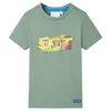 T-shirt pour enfants avec manches courtes kaki 128