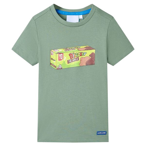 T-shirt pour enfants avec manches courtes kaki 128
