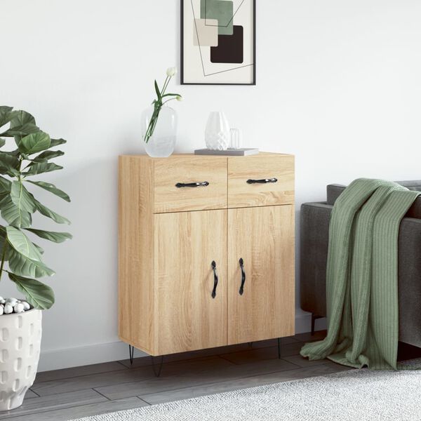 vidaXL Buffet ch&ecirc;ne sonoma 69,5x34x90 cm bois d'ing&eacute;nierie
