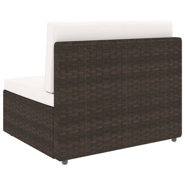 vidaXL Salon de jardin 11 pcs avec coussins Marron R&eacute;sine tress&eacute;e