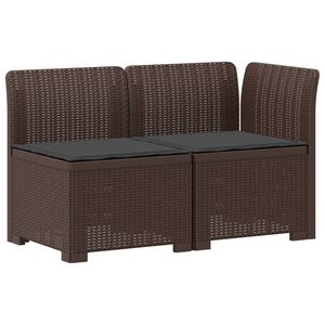 vidaXL Canap&eacute; de jardin 2 places avec coussins look rotin 2 place PP