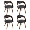 vidaXL Chaises &agrave; manger lot de 4 marron bois courb&eacute; et similicuir
