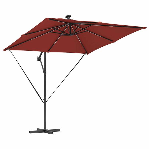 vidaXL Parasol banane &agrave; m&acirc;t d&eacute;port&eacute; Couleur terre cuite