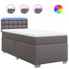vidaXL Sommier &agrave; lattes de lit avec matelas Gris 100x200 cm Similicuir