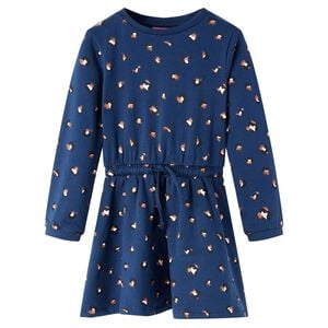 vidaXL Robe pour enfants &agrave; manches longues bleu marine 104