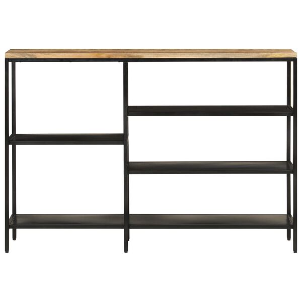 vidaXL Table console 110x30x75 cm bois de manguier massif brut et fer