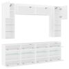 vidaXL Ensemble de meubles TV muraux 6 pcs avec lumi&egrave;res LED blanc