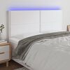 vidaXL T&ecirc;te de lit &agrave; LED Blanc 160x5x118/128 cm Similicuir