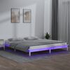 vidaXL Cadre de lit &agrave; LED sans matelas blanc 140x200 cm bois massif