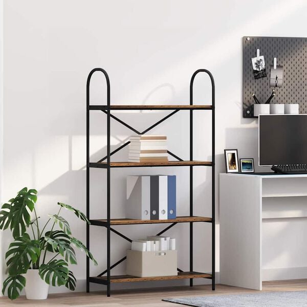 vidaXL &Eacute;tag&egrave;re Bois ancien 80 x 30 x 146 cm Bois d'ing&eacute;nierie