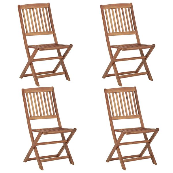 vidaXL Chaises pliables de jardin lot de 4 avec coussins Bois d'acacia