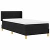 vidaXL Lit &agrave; ressorts avec matelas Noir 190 x 90 cm tissu